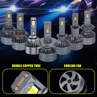 Bombilla LED para Faros Delanteros GOODZOOM de Amplio Voltaje H4 5500-6000k H7 H11 9005 15000LM de Aluminio para Autos y Camiones