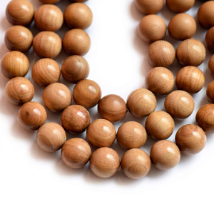 Collier Mala en perles de bois de santal fait main pour la relaxation, l'aromathérapie et la prière, Riddhi Siddhi, lot en gros avec MOQ, prêt à l'emploi - Product Image 1