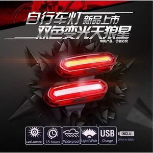 Luz Trasera para Bicicleta Jiuyue, Doble Color Rojo y Azul, Recargable por USB, 6 Modos, Lámpara de Advertencia de Seguridad para Ciclismo - Product Image 3