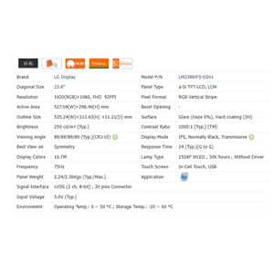 <span class=keywords><strong>Touch</strong></span> USB 2. 0 75HZ Nuevo MÓDULO DE PANTALLA <span class=keywords><strong>LCD</strong></span> de portátil de 23,8 "1920*1080 Pantalla <span class=keywords><strong>LCD</strong></span> táctil en celda 30 pines - Product Image 6