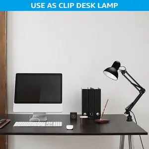 Lâmpada de mesa de metal ajustável, para escritório em casa, trabalho, estudo, lâmpada de mesa de metal para leitura