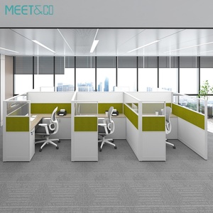 Modern 4-Seat Modular Office Cubicle Partition Optimal 6 Staff Workstation <b>Table</b> for Home Call Center Room Configuration - Product Image 4