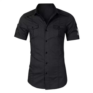 Ropa de <span class=keywords><strong>trabajo</strong></span> para hombre de comercio exterior, camisa de manga corta, nuevo estilo para hombre, chaqueta de camisa de verano para hombre de Venta caliente europea y americana - Product Image 2