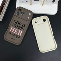 Dieu est en elle, elle ne se fera pas battre – Coque arrière souple en TPU pour iPhone 17 Pro Max 16 15 14 13 12 11