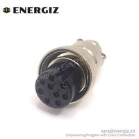 Conector de aviación de electrónica EnerGiz de alta calidad, enchufe de Cable hembra, receptáculo de montaje en Panel macho GX16, soldadura de 9 pines