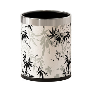 Retro Metal Cylindrical Trash Can Large Size Indoor Use For Living Room Kitchen Bedroom Bathroom Home High End Design - Product Image 3