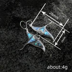 E4055 White Gold Geometric <b>Stud</b> <b>Earrings</b> With Shell Inlay Bezel Setting Luxury Unisex <b>Fine</b> Jewelry - Product Image 6