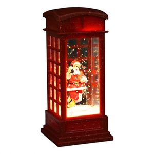 Cabina Telefónica Navideña con Cristales de Nieve LED, Funciona con Pilas, Decoración para el Hogar, Luz Nocturna - Product Image 6
