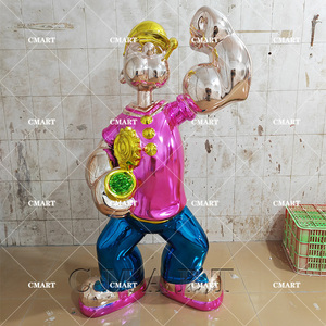 ประติมากรรมป๊อปอายขนาดใหญ่กลางแจ้งสุดหรูหราจากแกลเลอรีโครม รูปปั้นป๊อปอายตั้งพื้นขนาดใหญ่ รูปปั้นป๊อปอายโมโนโพลีสูง 6 ฟุต ประติมากรรมป๊อปอายสไตล์ป๊อปอาร์ต - Product Image 6