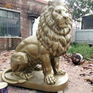 Famiglia all'aperto giardino decorativo colata di rame in metallo animale a grandezza naturale in ottone statua leone scultura in bronzo - Product Image 4