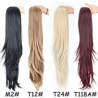 Queue de cheval synthétique à pince en promotion – Extension de queue de cheval droite en cheveux synthétiques – Perruques de cheveux synthétiques
