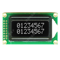 Écran LCD STN personnalisé de haute qualité MJ0802, 1,5 pouce, rétroéclairage LED, montage SMD, résolution 8*2, monochrome, marque MAIJING, 300 cd/m