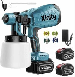 <span class=keywords><strong>Pistolet</strong></span> pulvérisateur de <span class=keywords><strong>peinture</strong></span> sans fil à batterie, réservoir de 1000 ml, pour murs, plafonds, abris de jardin, meubles - Product Image 1