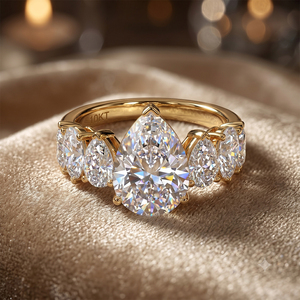 RINNTIN LBR18 1CT Lab Grown <strong>diamond</strong> Solitaire <strong>Ring</strong> Moissanite Pear Drop <strong>Earrings</strong> 10K 14k 18K Solid Gold Fine Jewelry <strong>Ring</strong> - Product Image 6