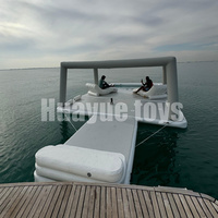 HUAYUE Nouveau design Vente en gros Ponton Pont de bain Eau Loisirs Île gonflable Dock flottant Plate-forme Tapis gonflable avec tente