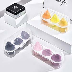 Juego de 3 Esponjas de Maquillaje Suaves de Alta Calidad, Uso en Seco y Húmedo, con Estuche, Esponjas Multicolores en Venta - Product Image 1