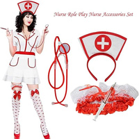 Nouvel Arrivage : Ensemble d'Accessoires Infirmière d'Halloween – Chapeau, Bandeau, Stéthoscope, Stylo – Sexy pour Soirées Masquées et Jeux de Rôle