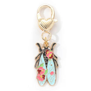 New <strong>Oil</strong> Drip Metal Mini Bee Butterfly <strong>Scorpion</strong> Cicada Insect Versatile Bag Clothing Decoration Metal Keychain - Product Image 5