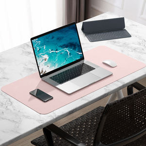 Factory Custom Logo Pink Waterproof PU Leather Mouse Pad <b>Large</b> PU <b>Desk</b> Mat with Non Slip Base for Office Home - Product Image 2