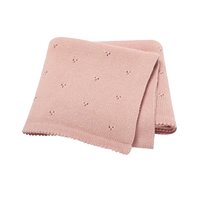Couverture en coton pur tricotée unie à pois creux pour bébé et maman, très populaire