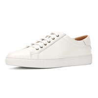 Chaussures blanches OEM pour hommes et femmes assorties simples style classique baskets blanches respirantes en cuir de vachette pour hommes style de marche coréen