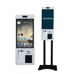 21.5 Inch Capacitive Touch Screen Desktop Self Service Kiosk Self Service Android Kiosk Floor Stand Ordering Kiosk