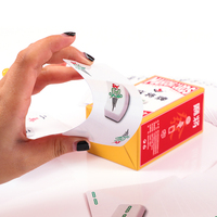 Cartes de jeu de mahjong personnalisées de haute qualité en papier bleu de 300 g/m² avec code-barres pour adultes