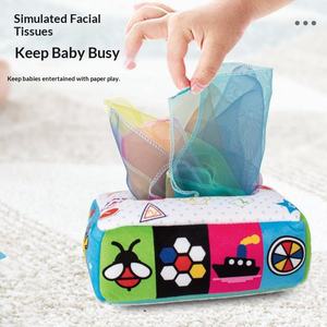 Jouets pour bébés, boîte à mouchoirs résistante aux déchirures, apprentissage de la manipulation des mouchoirs, exercice des mains, <span class=keywords><strong>livre</strong></span> en tissu pour l'éducation précoce, unisexe, 3-6 mois - Product Image 1