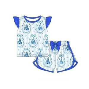 Conjuntos de Shorts de Verano para Niñas, Casuales, con Lazo, Transpirables, de Algodón y Spandex, Ropa para Hermanas al por Mayor - Product Image 3