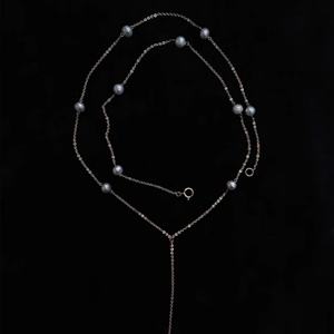 สร้อยคอไข่มุกน้ำจืดธรรมชาติแฟชั่นทันสมัยสำหรับผู้หญิง Wenchi พร้อมจี้ห้อยคอแบบโซ่คล้องไหปลาร้า เหมาะเป็นของขวัญสำหรับผู้หญิง - Product Image 3