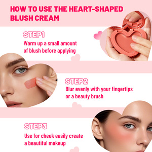Palette di Blush e Illuminante a Forma di Cuore, Vegano, Cruelty Free, Polvere Pressata per il Viso, Etichetta Privata - Product Image 4