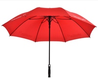 Parapluie de soleil noir à manche droit pour extérieur, en tissu résistant aux chocs, design portable - 23 pouces, impression UV personnalisable, promotionnel