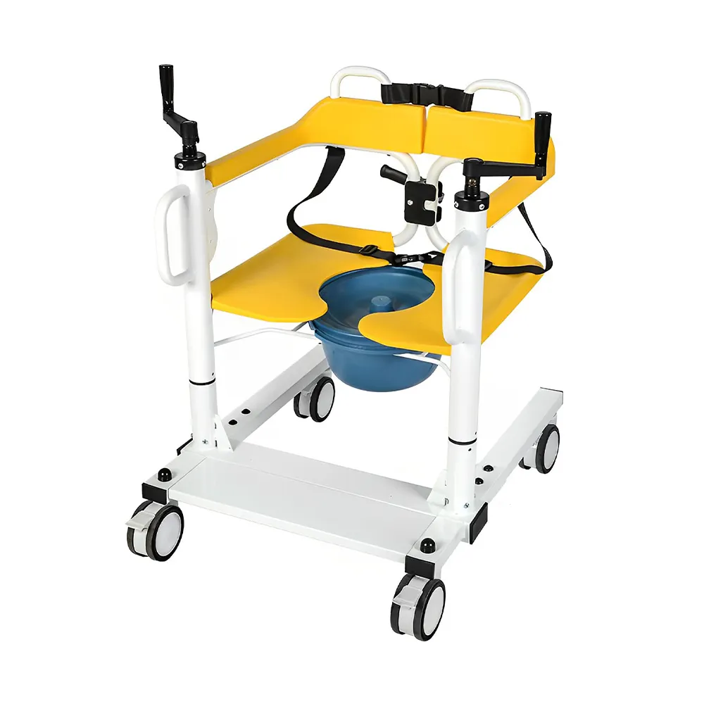 new design portable medical hydraulic move toilet patient transport lift transfer chair with commode