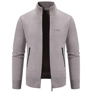 <span class=keywords><strong>Maglione</strong></span> da Uomo a Collo Alto con Risvolto, Cardigan in Maglia Spessa e Calda, Giacca da Uomo - Vendita all'Ingrosso - Product Image 4