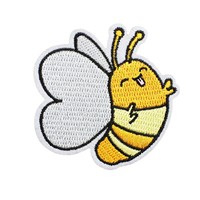 Ensemble d'autocollants en tissu brodé jaunes, motif lapin de dessin animé, autocollant carotte, badge brodé pour ordinateur, astronaute