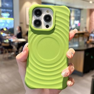 2025 nuevo diseño Circle Wave funda de teléfono para iPhone 16 15 Pro Max 14 13 12 funda transparente para carga magnética de silicona - Product Image 2