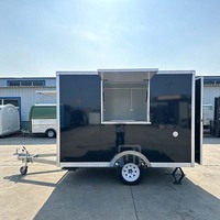 Remorque de restauration mobile à essieu unique avec châssis en aluminium, chariot alimentaire commercial de rue, mini-chariot alimentaire vintage isolé pour extérieur
