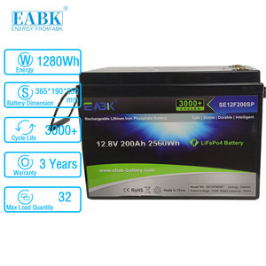Baterí<span class=keywords><strong>a</strong></span> Recargable de Estado Sólido LiFePO4 de 12V 200Ah OEM ODM con BMS, Más de 3000 Ciclos, Energí<span class=keywords><strong>a</strong></span> Solar - Product Image 1