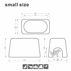 Casetta in Ceramica Grigio Off-white per Rettili, Cuccia per Alimentazione di Draghi Barbuti, Lucertole, Camaleonti, Gechi - Product Image 6