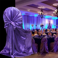 Chaises de banquet pliantes en satin blanc et noir en gros, housses à volants à nouer soi-même, housses en plastique, sièges, mariages, événements, décoration