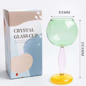 Gobelet en verre à haute teneur en borosilicate coloré créatif fait à la main exquis verre à vin rouge à la mode de haute qualité Ins Style - Product Image 2