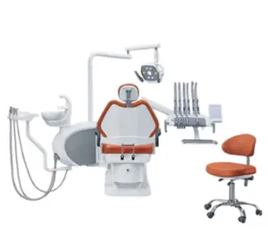 MC17TM舒适的超细纤维牙科椅单元，带顶部安装的器械托盘和两个牙凳