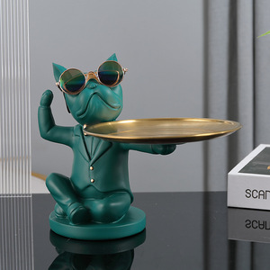 Fa <span class=keywords><strong>Dou</strong></span> perro decorativo clave armario de almacenamiento bandeja sala de estar entrada lujo hogar bar decoración creatividad - Product Image 5
