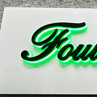 Letrero Luminoso 3D con Retroiluminación LED Verde Personalizado, Letrero Comercial de Acrílico Iluminado para Decoración de Tiendas y Talleres de Carrocería