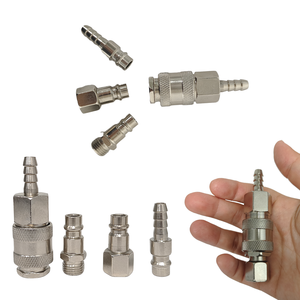 ข้อต่อเร็วชุบนิกเกิลเหล็กมาตรฐานยุโรป 1/4" BSP พร้อมหัวต่อสายยาง 8 มม. สำหรับคอมเพรสเซอร์ -001 - Product Image 1