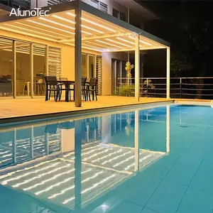 AlunoTec Modern Tahan Air Tenda Gazebo Taman Mewah Outdoor Pergola Metal Aluminium