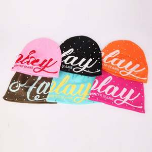 Bonnets d'hiver en tricot de haute qualité, personnalisés avec logo, jacquard, strass, vente en gros - Product Image 1