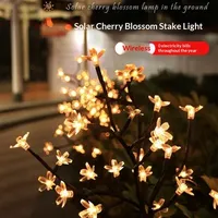 Lampe solaire LED Longtian en forme de cerisier pour jardin, énergie renouvelable verte, idéale pour routes, bureaux, parcs à thème et éclairage extérieur