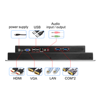 Écran tactile capacitif de 10.1 pouces Résolution 1280*800 Moniteur d'ordinateur industriel avec processeur J1800 4G + 64G HMI VGA USB COM