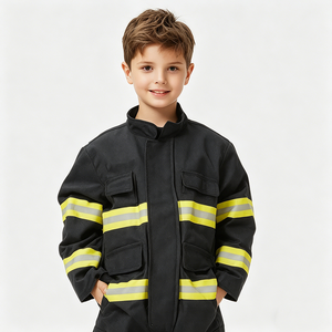 Costume de <span class=keywords><strong>pompier</strong></span> pour enfants unisexe, kit d'Halloween et de carnaval <span class=keywords><strong>avec</strong></span> haut et pantalon - Product Image 2